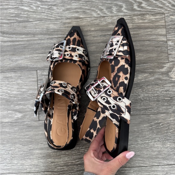 GANNI Leopard Print Buckle Sandals 40 - Picture 8 of 11
